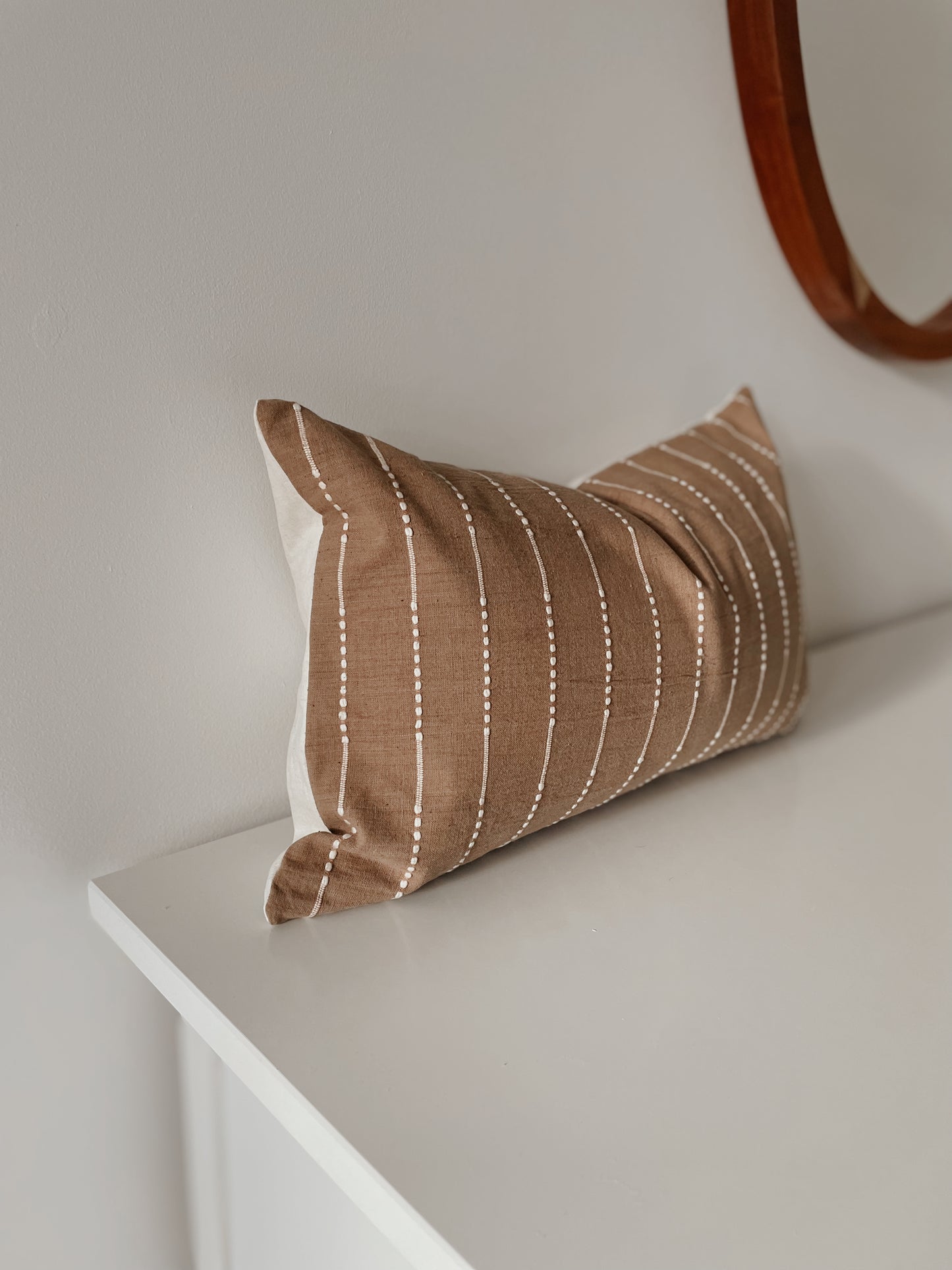 Cocoa Woven Pillow Cover