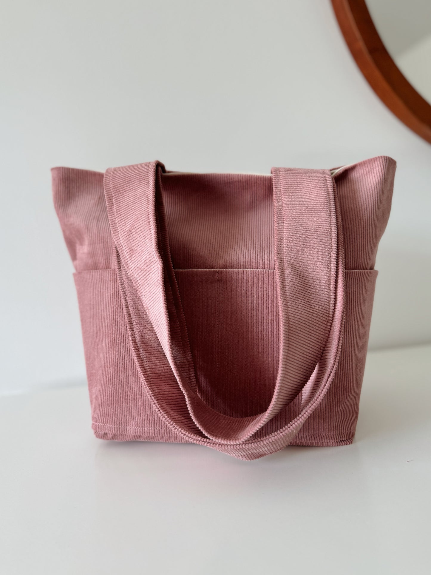 Rose Crush Corduroy Mini Everyday Tote Bag