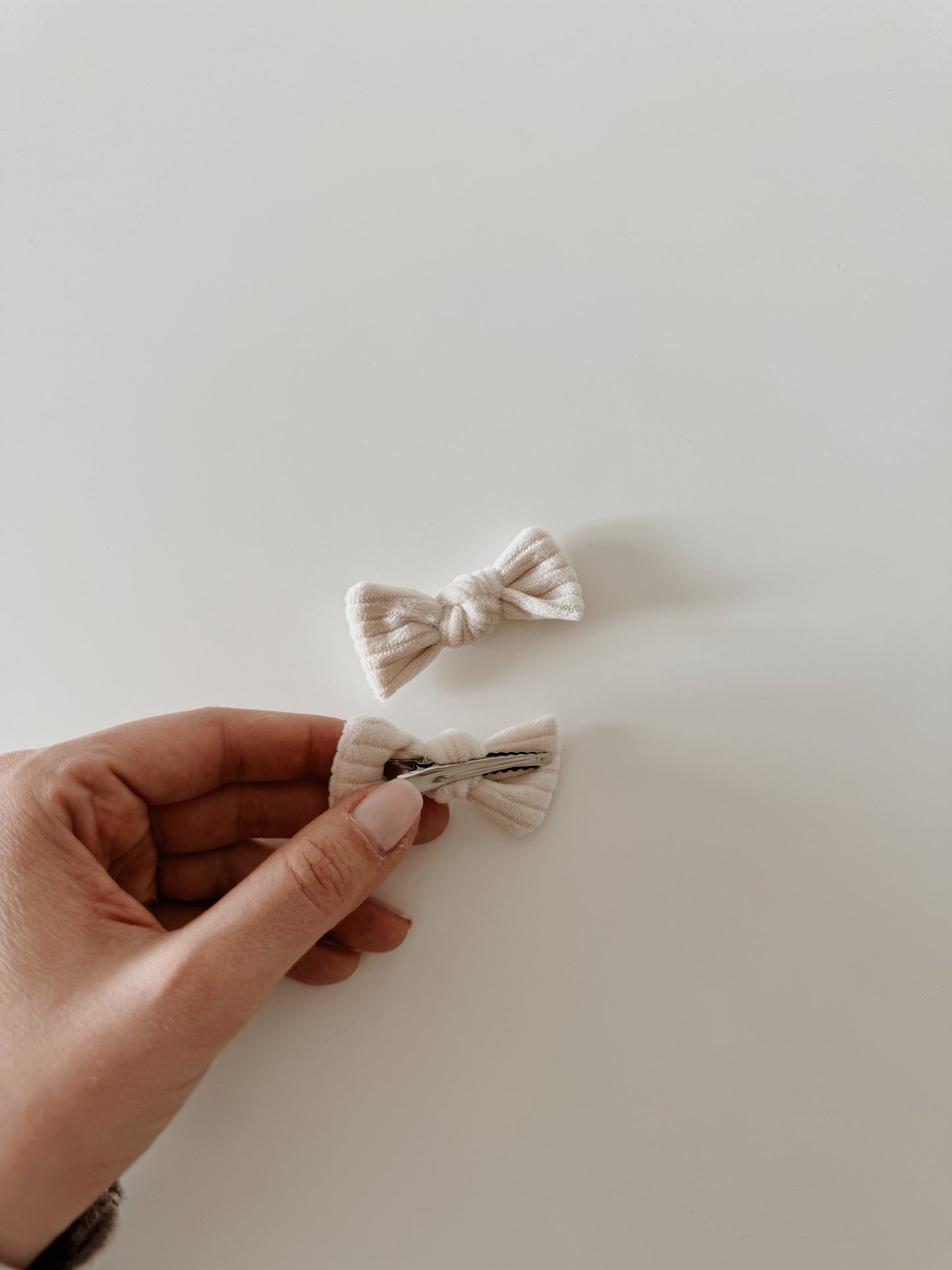 Cream Plush Mini Bow