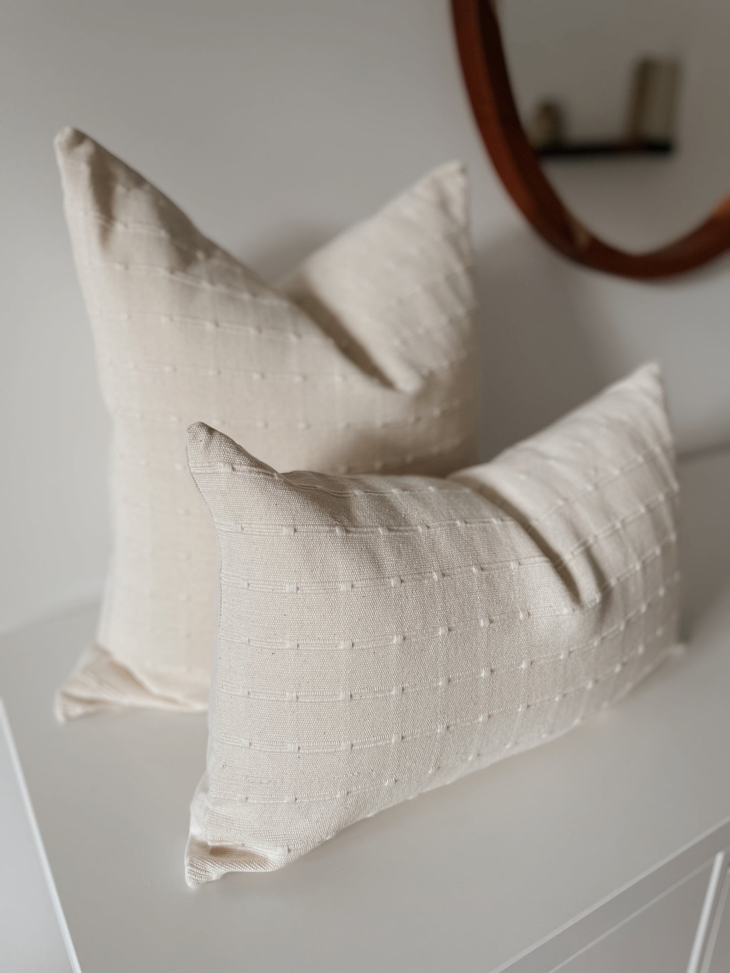 Marshmallow Woven Pillow Cover